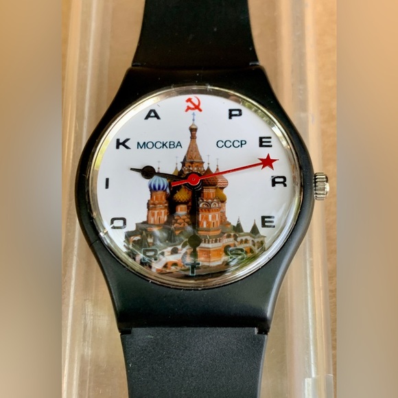 1980s Vintage Soviet Russian Red Square Kremlin CCP Kremlin Wristwatch Timepiece - Picture 6 of 16